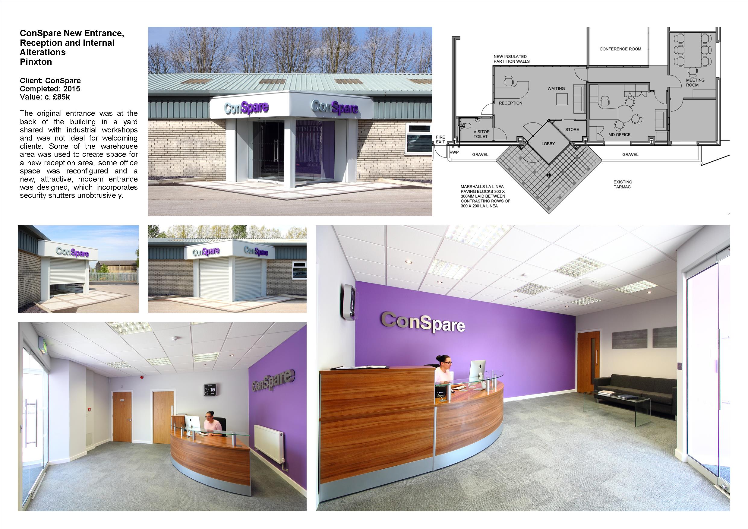 ConSpare head office building alterations Pinxton Alfreton designed by Darren Mayner